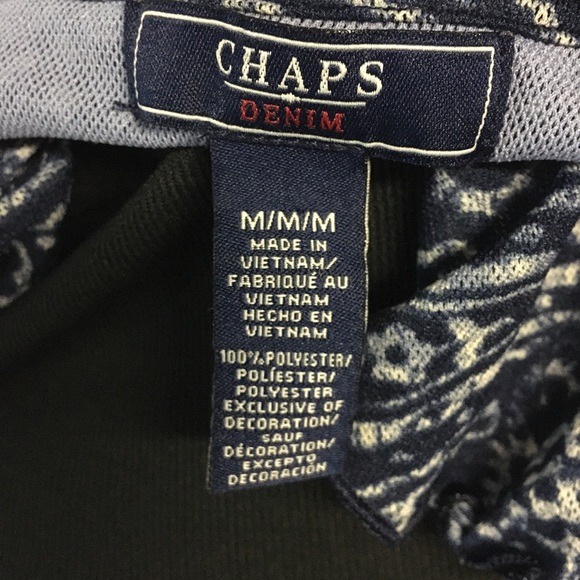 Chaps 3/ 4 Sleeve Blue Pull Over Paisley Blouse - Picture 6 of 6